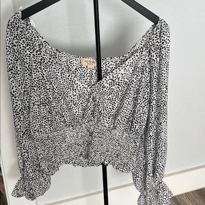 No Frills Black and White Polka Dot Women's Top